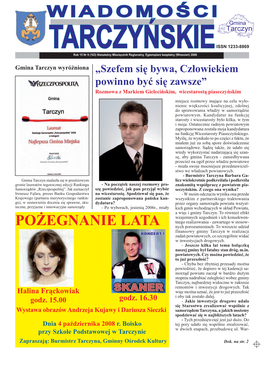 Wiadomości Tarczyńskie Nr 9 (163) Wrzesień 2008