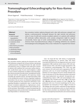 Transesophageal Echocardiography for Ross-Konno Procedure