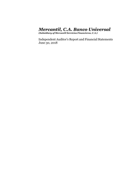 Mercantil, C.A. Banco Universal (Subsidiary of Mercantil Servicios Financieros, C.A.)