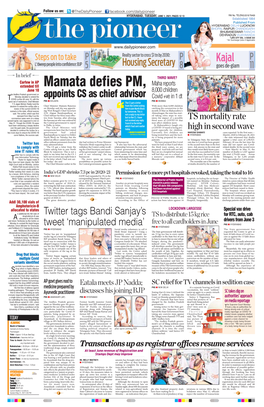 HYDERABAD, TUESDAY, JUNE 1, 2021; PAGES 12 `3 RNI No