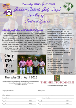 Graham Roberts Golf Day's in Aid of Centre Algarve