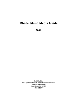 Rhode Island Media Guide