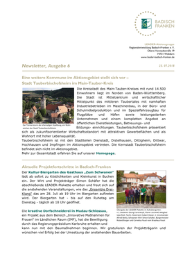 Newsletter Regionalentwicklung Badisch-Franken E.V