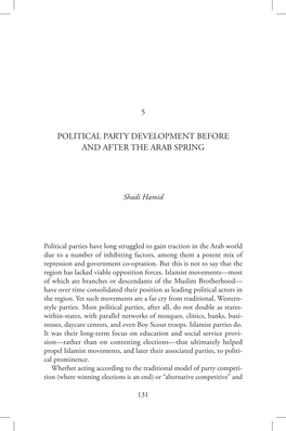 Political Party Development Before and After the Arab Spring