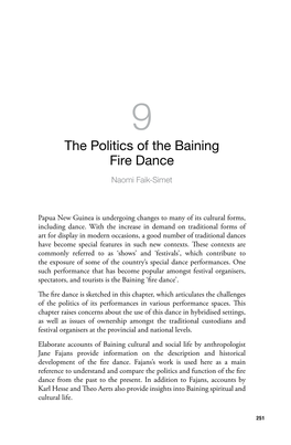 The Politics of the Baining Fire Dance Naomi Faik-Simet
