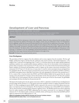 Development of Liver and Pancreas