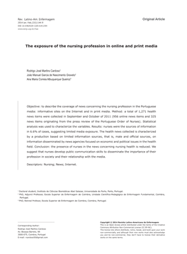 The Exposure of the Nursing Profession in Online and Print Media