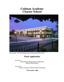 The Codman Academy Charter Public School Charter