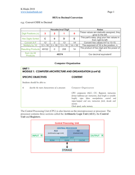 The CPU & Instruction Formats