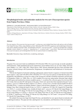 Morphological Traits and Molecular Analysis for Two New Chrysosporium Species from Fujian Province, China