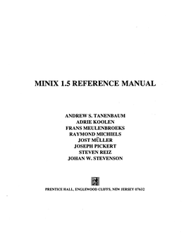 Minix 1.5 Reference Manual