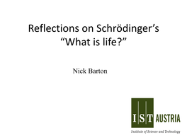 Reflections on Schrödinger's