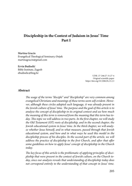 Discipleship in the Context of Judaism in Jesus' Time Part I