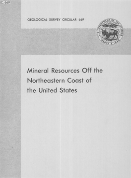 Mineral Resources Off the Northeastern Coast of the United States