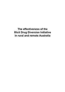 The Effectiveness of the Illicit Drug Diversion Initiative in Rural and Remote Australia