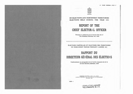 Report of the Chief Electoral Officer