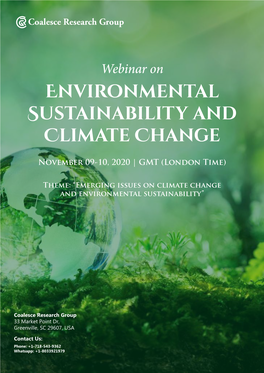 Environmental Sustainability and Climate Change