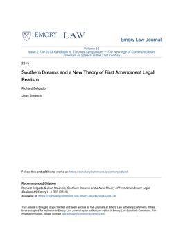 Southern Dreams and a New Theory of First Amendment Legal Realism