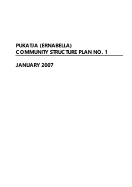 Pukatja (Ernabella) Community Structure Plan No