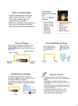 Slides Physics of Everyday • These Are the Slides That I Intended to Life Show in Class on Tue