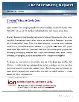 Creating TV Buzz at Comic Cons by Steve Sternberg