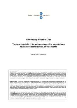 Film Ideal Y Nuestro Cine Tendencias De La Critica Cinematográfica