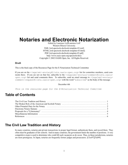 Notaries and Electronic Notarization