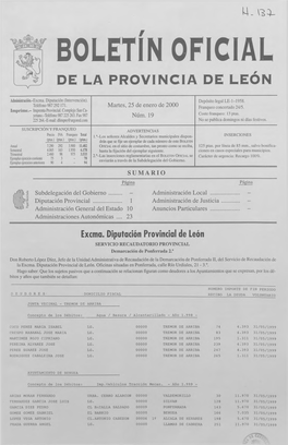 Boletín Oficial De La Provincia De León