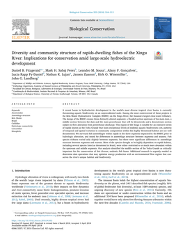 Diversity and Community Structure of Rapids-Dwelling Fishes of the Xingu