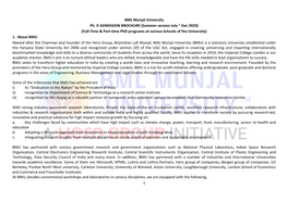 1 BML Munjal University Ph. D ADMISSION BROCHURE