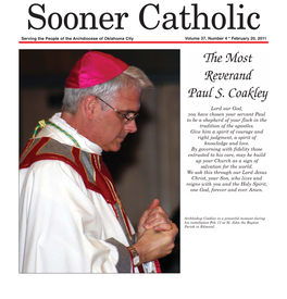 The Most Reverand Paul S. Coakley Lord Our God, You Have Chosen Your Servant Paul to Be a Shepherd of Your Flock in the Tradition of the Apostles