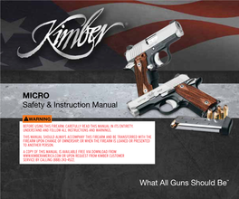 Kimber Micro 9 Owners Manual