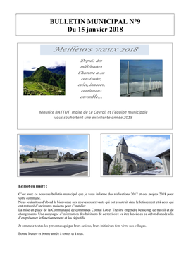 Bulletin N°9-2018