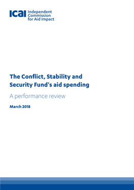 The Conflict, Stability and Security Fund's Aid Spending a Performance Review