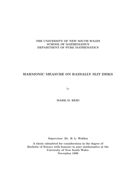 Harmonic Measure on Radially Slit Disks