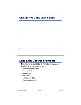 Data Link Control Protocols