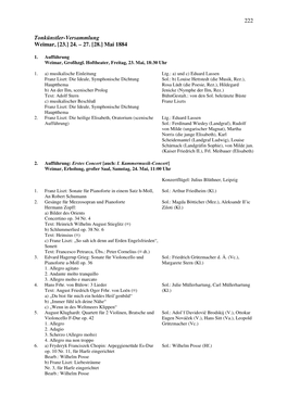 222 Tonkünstler-Versammlung Weimar, [23.] 24. – 27. [28.] Mai 1884