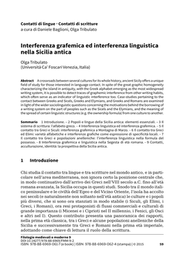 Interferenza Grafemica Ed Interferenza Linguistica Nella Sicilia Antica