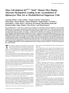 As Myeloid-Derived Suppressor Cells to the Accumulation of Splenocytes That Act Mice Display Aberrant Myelopoiesis Leading