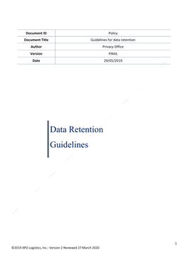 Data Retention Guidelines