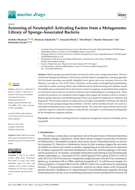 Screening of Neutrophil Activating Factors from a Metagenome Library of Sponge-Associated Bacteria