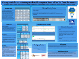 Phylogeny Inference Among Alaskan/Circumpolar Salmonidae Via Gene Sequences Richard G