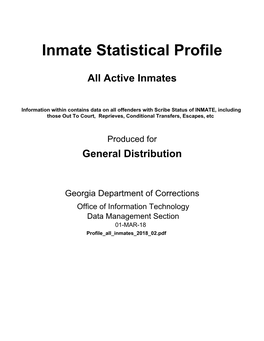 Inmate Statistical Profile