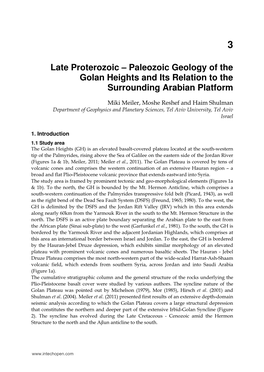 Late Proterozoic – Paleozoic Geology of the Golan Heights and Its Relation to the Surrounding Arabian Platform