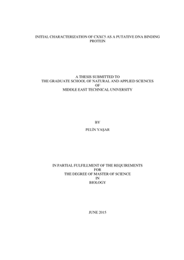 Initial Characterization of Cxxc5 As a Putative Dna Binding Protein
