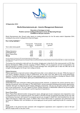 Interim Management Statement