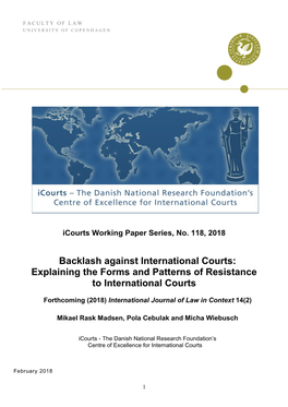 Backlash Against International Courts: Explaining the Forms and Patterns of Resistance to International Courts