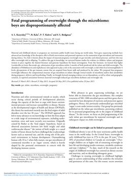 Fetal Programming of Overweight Through the Microbiome: Boys Are Disproportionately Affected