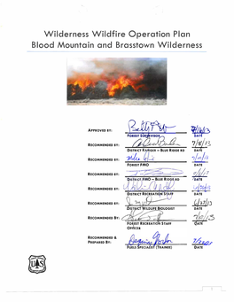 Brasstown-Blood Mountain Wilderness Op Plan