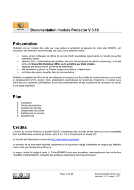 Présentation Plan Crédits